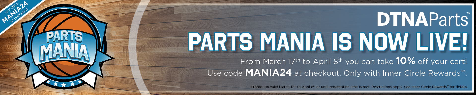 Parts Mania Now Live - Take 10% off your cart from March 17 to April 8 using code MANIA24