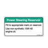 LABEL - ATTENTION, 15W40, POWER STEERING