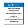 DECAL - NO TOWING FOR BUMPER, 3 M