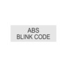 LABEL - ANTILOCK BRAKE SYSTEM, BLINK CODE