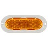 LAMP - LED, YELLOW OVAL, 26 DIODE, AUXILIARY TURN SIGNAL, GRAY FLANGE MOUNT, FIT AND FORGET S.S., 12V, 60 SERIES