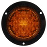 LAMP - LED, YELLOW ROUND, 42 DIODE, REAR TURN SIGNAL, BLACK FLANGE MOUNT, FIT AND FORGET S.S., 12V, SUPER44