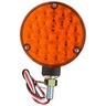LAMP - LED, AMBER ROUND, 24 DIODE, SINGLE FACE, 3 WIRE, PEDESTAL LIGHT, 1 STUD, BLACK, PACKARD CONNECTOR