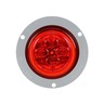 10 SERIES, LED, RED ROUND, 8 DIODE, LOW PROFILE, M/C LIGHT, POLYCARBONATE, GRAY FLANGE, 12V