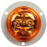 30 SERIES, LED, YELLOW ROUND, 8 DIODE, ABS, M/C LIGHT, POLYCARBONATE, GRAY FLANGE, 12V