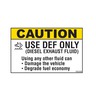 DECAL - SCHOOL BUS, LETTERING/WARNING LABEL CAUTION DEF ONLY BLACK/WHITE