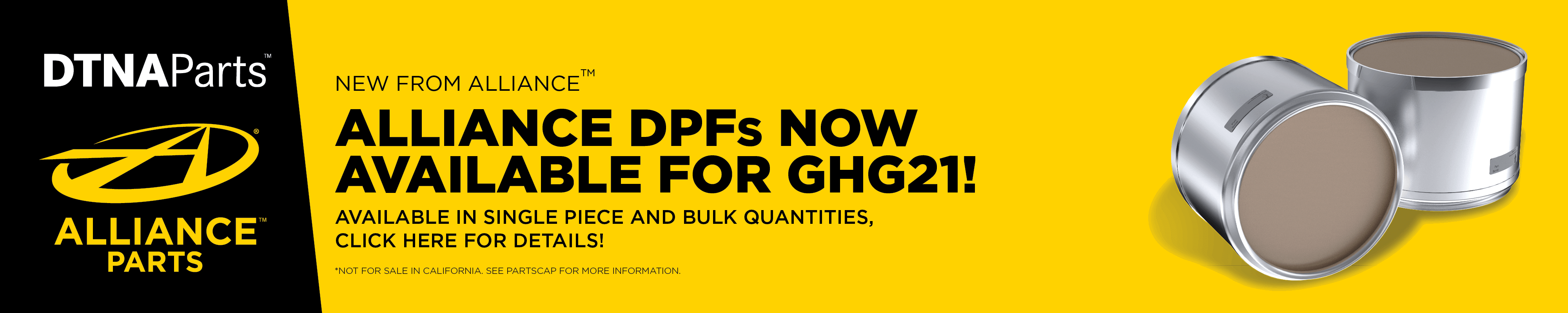 New Product Launch: Alliance GHG21 DPFs