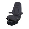 SEAT - WIDE RIDE II, LOW PROFILE, HIGH BACK, ARMS, HEATED, LEATHER, BLACK