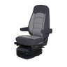 SEAT - WIDE RIDE II, LOW PROFILE, SWIVEL, HIGH BACK, ARMS, LEATHER, BLACK/GRAY