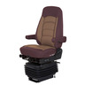SEAT - WIDE RIDE II, STANDARD, HIGH BACK,2 ARM, ULTRA LEATHER, RED/TAN