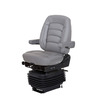 SEAT - WIDE RIDE, HIGH PROFILE, MID BACK, RIGHT AND LEFT ARM, ULTRA LEATHER GRAY