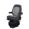 SEAT - WIDE RIDE II, STANDARD, MID BACK, ARMS BLACK/GRAY, ULTRA LEATHER