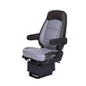 SEAT - WIDE RIDE CORE, HI PRO, HIGH BACK,2 ARM, ULTRA LEATHER, BLACK/GRAY
