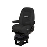 SEAT - PR915 III, MID BACK, BLACK, ULTRA LEATHER, RIGHT & LEFT ARM, BEL DUAL DAMPERS