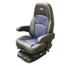 SEAT - ATLAS II, DLX BOOT, BLACK/BLUE, ULTRA LEATHER,2 ARMS