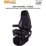ISRI CASCADIA SEAT - LH, L1 BASIC, BASE RED, CLOTH/CLOTH, BOTH ARMS, BELLOW