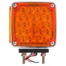 SIGNAL - STAT, DUAL FACE, RH, VERTICAL MOUNT, LED, RED/YELLOW SQUARE, 24 DIODE, CHROME, 3 WIRE, PEDESTAL LIGHT