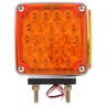 SIGNAL - STAT, DUAL FACE, LH, VERTICAL MOUNT, LED, RED/YELLOW SQUARE, 24 DIODE, CHROME, 3 WIRE, PEDESTAL LIGHT