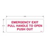 DECAL - SCHOOL BUS, LETTERING/WARNING LABEL, EMERGENCY EXIT PULL HANDLE TO OP