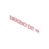 LABEL - EMERGENCY EXIT, RED LETTER, CLEAR BACKGROUND