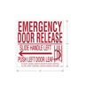 LABEL - EMERGENCY DOOR RELEASE, RED/WHITE