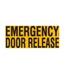 DECAL - SCHOOL BUS, LETTERING/WARNING LABEL EMERGENCY DOOR RELEASE BLACK/YELLOW