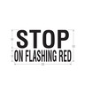 DECAL - SCHOOL BUS, LETTERING/WARNING STOP ON FLASHING RED, 8 IN, BLACK