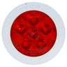 SUPER44, LED, RED, ROUND, 6 DIODE, S/T/T, SILVER FLANGE, FIT N FORGET S.S., 12V
