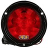 LAMP - LED, ROUND, RED/CLEAR 8 DIODE STOP/TURN/TAIL & BACK - UP, BLACK FLANGE MOUNT, HARDWIRED, FIT AND FORGET S.S., 12V, SUPER44