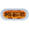 60 SERIES, LED, YELLOW OVAL, 25 DIODE, SEQUENTIAL ARROW, AUX. TURN SIGNAL, GRAY FLANGE, 12V