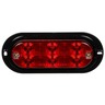 LAMP - LED, RED/CLEAR OVAL, 8 DIODE, STOP/TURN/TAIL & BACK - UP, BLACK SURFACE MOUNT, HARDWIRED, FIT AND FORGET S.S., 12V, 60 SERIES
