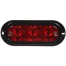 LAMP - LED, RED, OVAL, 8 DIODE, STOP/TURN/TAIL & BACK - UP, BLACK FLUSH MOUNT, HARDWIRED, FIT AND FORGET S.S., 12V, 60 SERIES