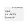 LABEL - AUXILARY HEATER